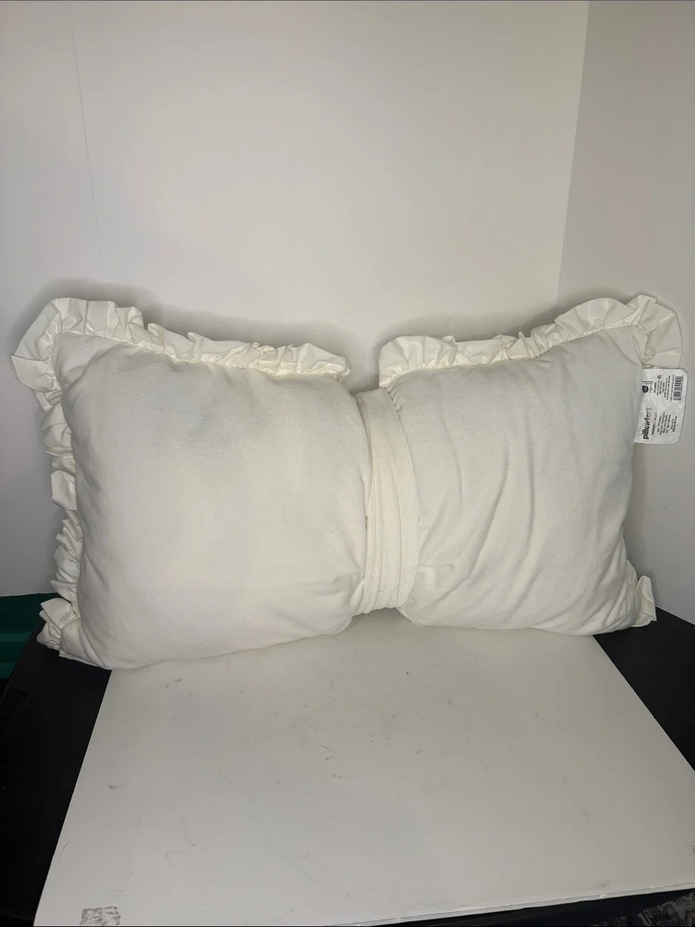Pillowfort Cream Ruffled Bow Accent Pillow